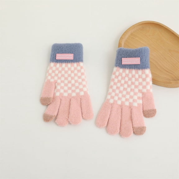 BXJX Womens Gloves, Fashion Thermal Touchscreen Knitted Winter Gloves Pink Size Free Size