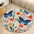 thumbnail image 5 of Watercolor Butterfly Floral Medallion Round Rug - Small Round Area Rug, Soft Non-Slip Machine Washable Bedroom Mat Indoor Accent Entry Carpet for Office Desk Dorm Hallway, 5 of 7