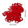 thumbnail image 3 of Decoración de fieltro de la figura de caballo rojo Luck 14,96 x 14,96 in • Adorno de caballo corriendo rojo con recorte "LUCK" • Símbolo de éxito de la riqueza de buena fortuna para la oficina en, 3 of 6