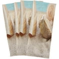 thumbnail image 6 of Seashells on The Beach Tea Towels Set of 6 Summer Sandy Kitchen Dish Cloth with Hanging Loop, 18"x28"Lint-Free Absorbent Towel for Kitchen Drying Wiping and Cleaning, 6 of 7