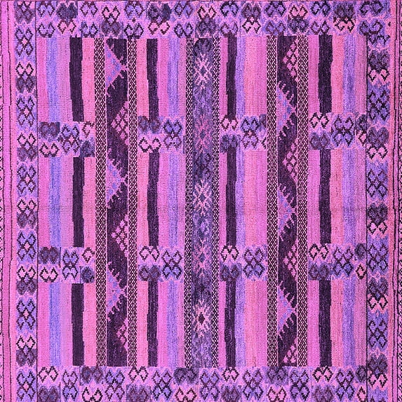 Ahgly Company Indoor Square Oriental Purple Industrial Area Rugs, 6' Square
