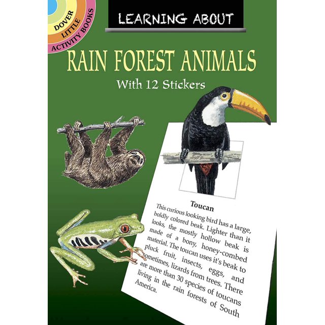 Libro de actividades de Dover: Aprendiendo sobre los animales de la selva tropical