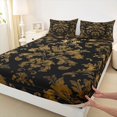 thumbnail image 3 of Manfei Teens Adults Bohemian Damask Full Size Sheets 4-Piece,Black Golden Breathable Bed Sheets,Exotic Style Lightweight Sheet Sets,Breathable Home Decor, 3 of 7