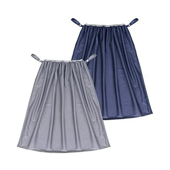 Reusable Diaper Pail Liner Bags 2 Pack for Ubbi Diaper Pail, Waterproof Larger Capacity & Washable Wet Bag for Dirty Diapers, Cloth Diaper, Laundry and Kitchen Garbage, Grey & Navy