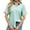 Light Green, variant on Women's One Button Denim Shirt - Cropped Fit, Collared Neckline, Bust Pockets, Short Sleeves - Versatile for Casual & Dressy Occasions
