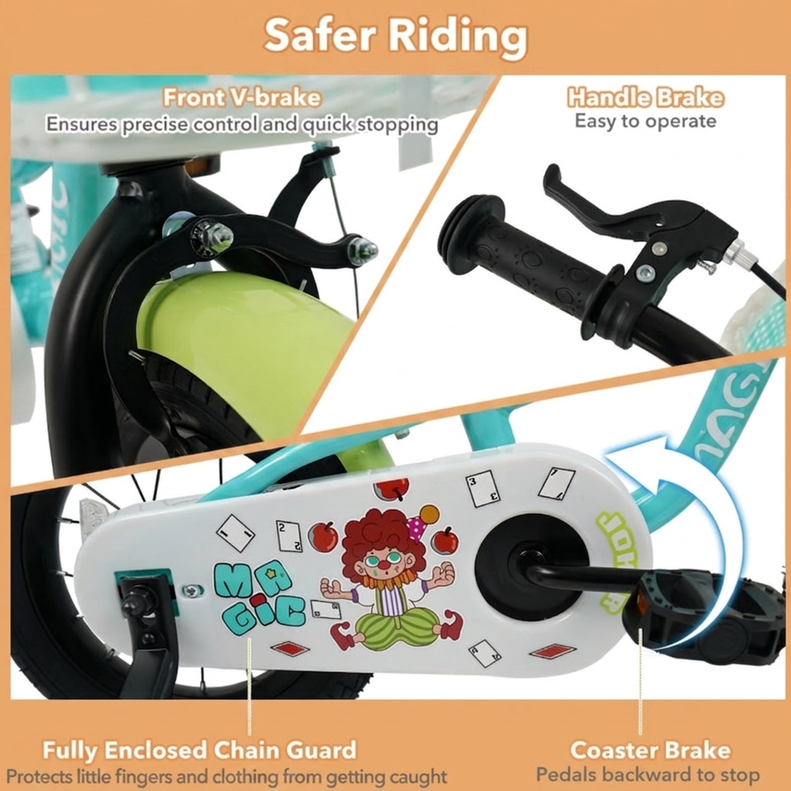 Redsmile Kids Bike 12 Inch with Training Wheels and Basket for Boys Girls Ages 3-4, Toddler Bicycle with Adjustable Seat, Coaster Brake, Beginner Trainer Bike, Green