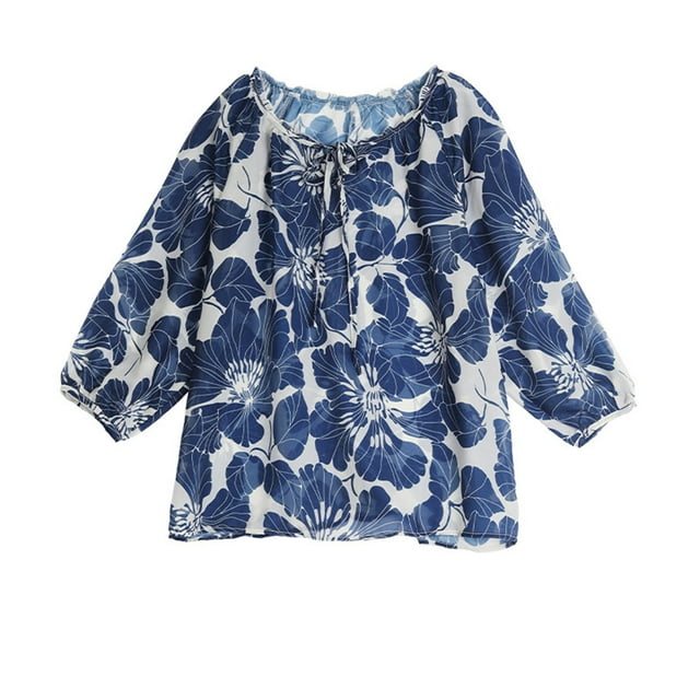Fiudx Camisetas para Mujer Camiseta Holgada Informal con Estampado para Mujer, Camisetas de Manga Corta con Cuello Redondo y Blusa de Lino