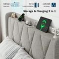 thumbnail image 4 of Einhomn Full Size Bed Frame with Charging Headboard Upholstered, 4 Storage Drawers,No Box Spring Required, 4 of 9