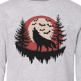 thumbnail image 4 of Inktastic Wolf Howling at the Moon Long Sleeve Youth T-Shirt, 4 of 5