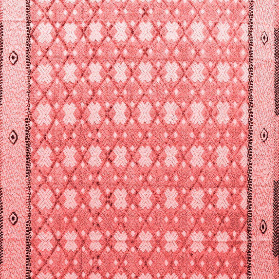 Ahgly Company Indoor Square Abstract Red Modern Area Rugs, 3' Square