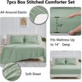 thumbnail image 3 of King Size Comforter Set - 7 Pieces Bed in a Bag Sage Green King, Complete Bedding Sets Bed Set for All Season with Comforter, Flat Sheets, Fitted Sheet, Pillowcases & Shams, 3 of 12
