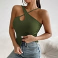 thumbnail image 2 of JGGSPWM Women's Summer Cutout Tank Tops Sleeveless Ribbed Slim Fitted Y2K Basic Tee Shirt Green S, 2 of 5