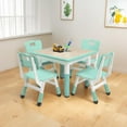 thumbnail image 3 of YUSAZENS Modern Table & 4 Chairs Set – 23.26" Height Adjustable with Non-Slip Legs, Graffiti Desktop Organizer, Ideal for Preschool Activities Ages 2-10, 3 of 9