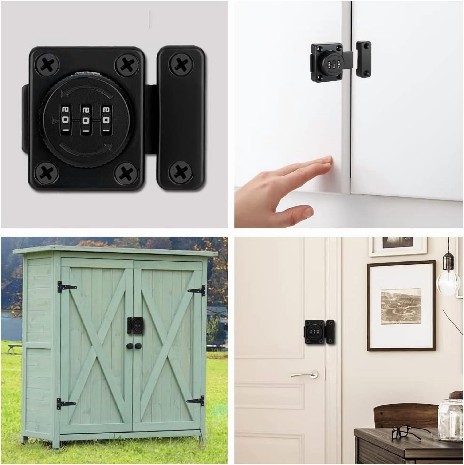 SONGAUN Mechanical Password Cabinet Lock, Rotary Lock for Double Doors, Keyless Combination Door Lock, Black