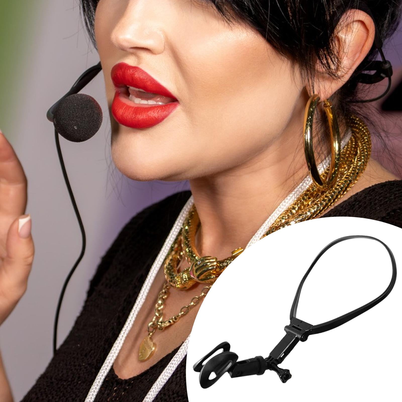 MERIGLARE Neck Microphone Holder Adjustable Handsfree Mount Stand Lightweight PP Material Portable Mic Brace Wearable Accessory Suitable for Classroom Singer Teacher Performance style B