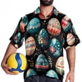 thumbnail image 4 of Easter Men's Short Sleeve Beach Shirts, Casual Poplin Button Down Shirt, Summer Casual Printed Unisex Shirts, 4 of 6