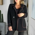 thumbnail image 3 of Ultrave Women's Trench Coats Casual Short Suit Collar Reversible Woolen Jacket Single Button Coat, 3 of 6