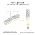 thumbnail image 6 of Rosec Jewels Certified Moissanite Half Eternity Ring - Wedding Anniversary Ring - D-VS1 Quality, 14K Yellow Gold, US 7.00, 6 of 9