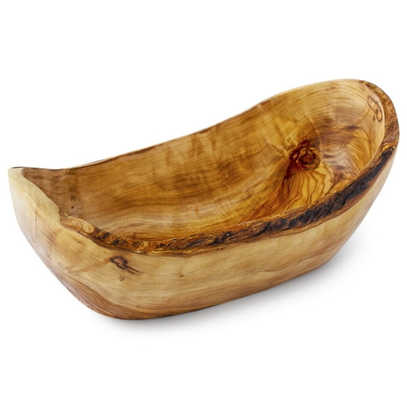 Decorative Olive Wood Fruit Bowl, Centerpiece Bowl, Wooden Bowl for Kitchen, Living or Dining Room, 100% Natural & Handmade, Eco-Friendly