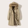 thumbnail image 4 of jtjvou Women's Long Parka with Faux Fur Hood Thicken Puffer Jacket Snow Padded Coat Winter Warm Coats Zip Up Hooded Jackets Yellow XXL, 4 of 4
