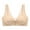 Beige, variant on Baberdicy Bra Women's Full Cup Front Button Gathered Breathable Thin Sports Bra Without Steel Ring Bra Underwear Women