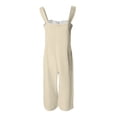 thumbnail image 5 of Riforla Women Loose Casual Jumpsuits Cotton Linen Wide Leg Jumpsuits Bib Pants Baggy Rompers Overalls with Pockets Casual Jumpsuits for Women Beige XXL, 5 of 5