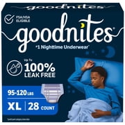 Goodnites Boys Nighttime Bedwetting Underwear, XL (95-120 lbs), 28 Count (Select for More)