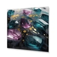 thumbnail image 2 of Designart "Colorful Impressions Purple and Green III" Abstract Painting Metal Wall Art, 2 of 5