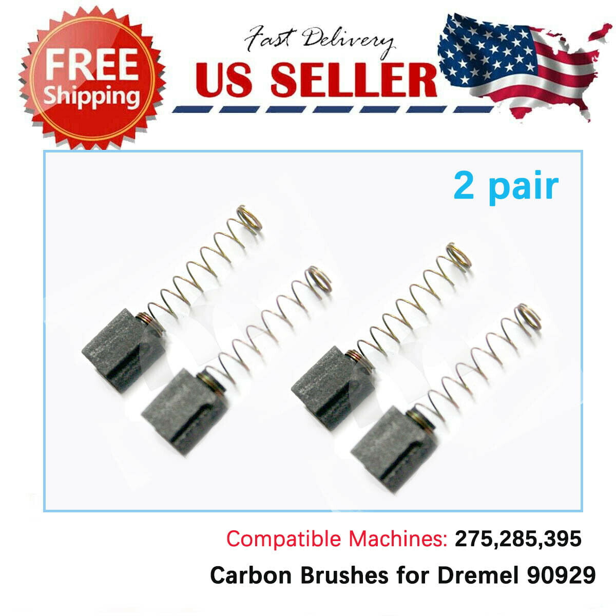 Carbon Brushes For DREMEL  275 285 & 395 Moto-Tools Type 1 & 2 Only  2615090929 