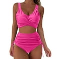 thumbnail image 2 of Wycnly Womens Swimsuits Two Piece Swimsuits for Women Two Piece Swimsuits Bikini Set Summer with Padded Beach High Waist Drawstring Swimsuits Swimsuits for Women, 2 of 5