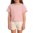 thumbnail image 6 of FSYBOA Girls Cotton T-shirts, Short Sleeve Fashion Casual Crew Neck Kids Tees Pink Size 2 T, 6 of 8