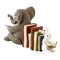 thumbnail image 4 of Estatua de elefante y conejo, sujetalibros, figuritas, adornos de resina, figuritas de animales, decoración para el hogar, 4 of 9