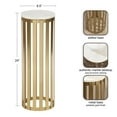 thumbnail image 6 of Kate and Laurel Paynter Marble Drink Table, 9 x 24, White and Gold, Tall Slatted Plant Stand Table with Marble Top for Use as Accent Living Room Table, 6 of 10