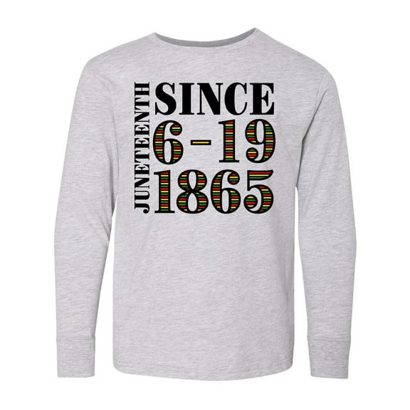 Inktastic Juneteenth Since 6-19-1865 Long Sleeve Youth T-Shirt