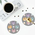 thumbnail image 5 of Kll Round Shape Drink Coasters Set Of 4,Pu Leather Absorbent Coasters Set Decorative Coffee Cup Coasters Housewarming Gift For Home Decor-Cute Geese, 5 of 9
