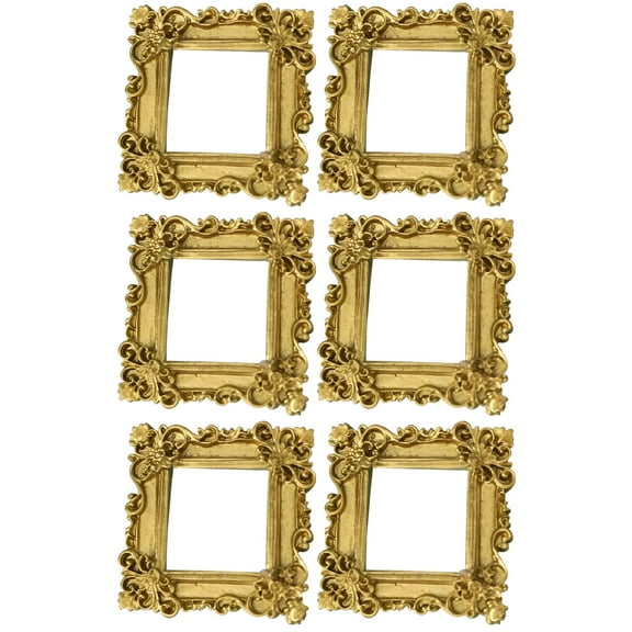 LAMIRO 6 Pcs Square Mini Photo Frame Gold Decor Small Photo Frame Norse Decor Photo Frame Mini Picture Frame