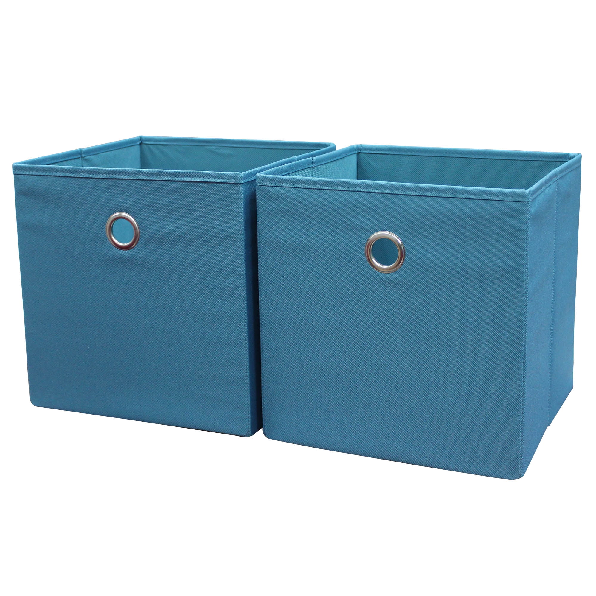 Mainstays Collapsible Fabric Cube Storage Bins (10.5" x 10.5"), Set of 2, Multiple Colors