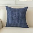 thumbnail image 6 of Corduroy Pillow Covers 18x18 Inch Boho Decorative Throw Pillow Covers for Couch Bed Living Room, Soft Textured Corduroy Accent Pillows Cross Patchwork Striped Design Farmhouse Rustic Home Decor, 6 of 7
