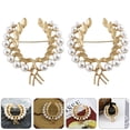 thumbnail image 3 of Shisuyan 2Pack Scarf Brooch Golden Chic Design Synthetic Material Decoration for Special Occasions, 3 of 8
