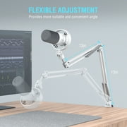 FIFINE K688 Dynamic Microphone with Boom Arm Stand, XLR USB Studio Microphone Kit for Computer with Mute, Monitor for Podcast, Music Recording K688CTW