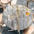 thumbnail image 3 of Abstract Plant Round Fitted Table Cover Trees Forest Gold Oil Painting Waterproof Table Cloth with Elastic Edge Wipeable Tablecloth for Picnic Camping Party Fits 36"-44" Diameter, 3 of 8