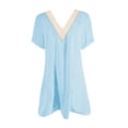 thumbnail image 7 of Awdenio Summer Dresses for Women, Fashion Ladies Summer Solid Causal V-Neck Short Sleeve Vacation Lace Dress Light Blue 3XL, 7 of 7