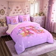 thumbnail image 2 of Manfei Flower Butterfly Letter R Twin Bedding Sets for Girls, Cute Initial Bedding Comforter Set, Pink Reversible, 7pcs, 2 of 7