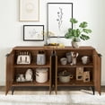 thumbnail image 4 of Fluted Accent Cabinet with Doors, Sideboard Buffet Cabinet with Storage, Storage Console with Adjustable Shelves for Living Room, Kitchen, 4 of 7