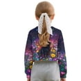 thumbnail image 2 of COEQINE Cute Crop Sweatshirt for Girls, Long Sleeve Crewneck Pullover Outfit Lightweight Sweatshirt Tops, Fall Winter Kids Fashion Age 11-12, Black Cat Flower Galaxy, 2 of 7