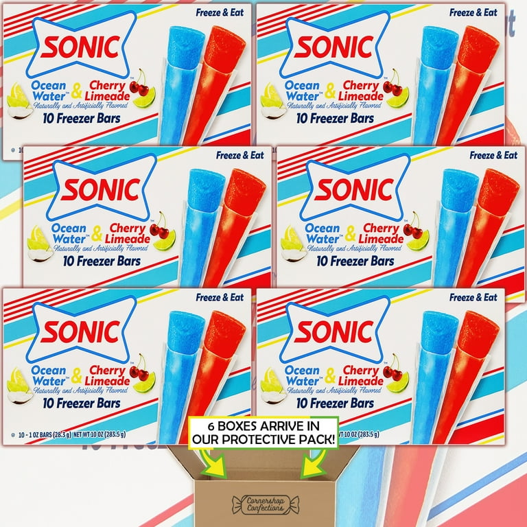 Sonic Freezer Pops 60 Count Bulk Pack, Ocean Water and Cherry