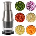 thumbnail image 1 of Kitchen Manual Hand Press Garlic Onion Chopper Cutter Vegetable Food Dicer Tool, 1 of 5