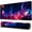 Neon City, variant on Large Gaming Mouse Pad with Stitched Edges, Cyberpunk Neon City Desk Mat, Extended XL Mousepad with Anti-Slip Base, Cool Desk Pad for Keyboard and Mouse, 31.5 x 11.8 in, Black