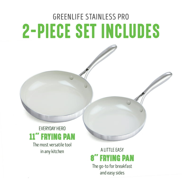 GreenLife Artisan 2-Piece Healthy Ceramic Nonstick 8 in. and 10 in
