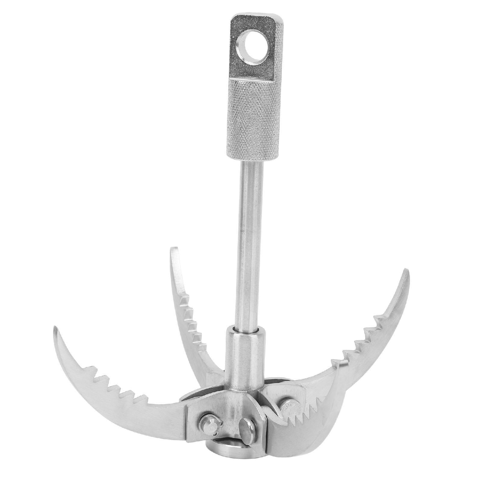 LAZIOEGR Compact 4‑Claw Stainless Steel Folding Grappling Hook – Durable Outdoor Survival Gear for Hiking, Camping, Climbing, Rescue & Exploration